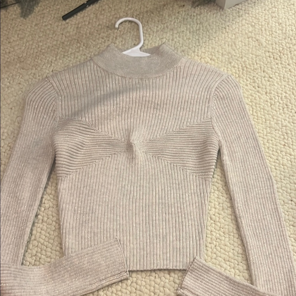Blu Pepper Cream Cowl Neck Sweater